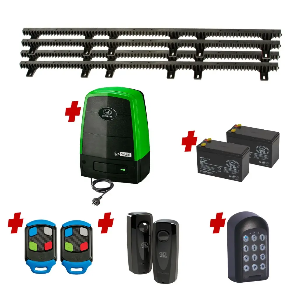 Centsys D6 Smart Commercial Grade (240V) 600KG Sliding Gate System with Entry Keypad