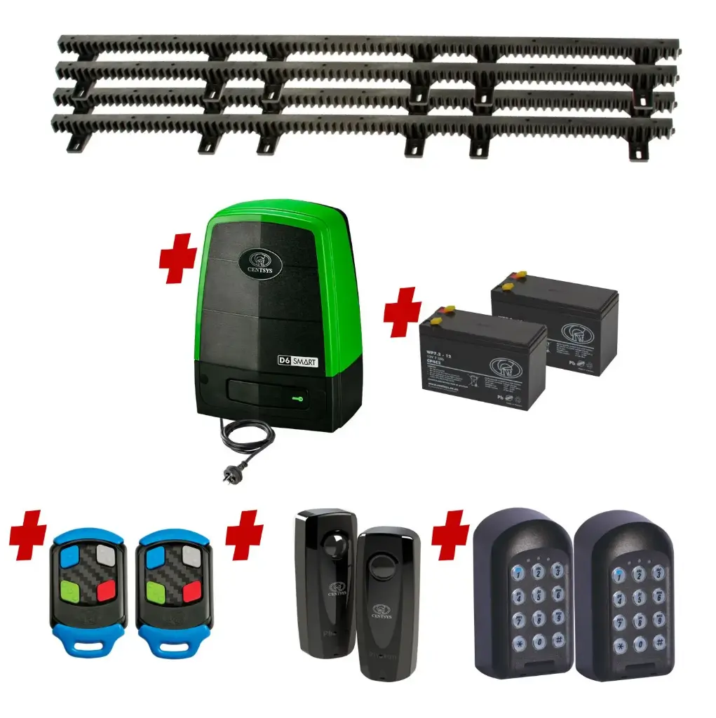 Centsys D6 Smart Commercial Grade (240V) 600KG Sliding Gate System with Entry and Exit Keypad