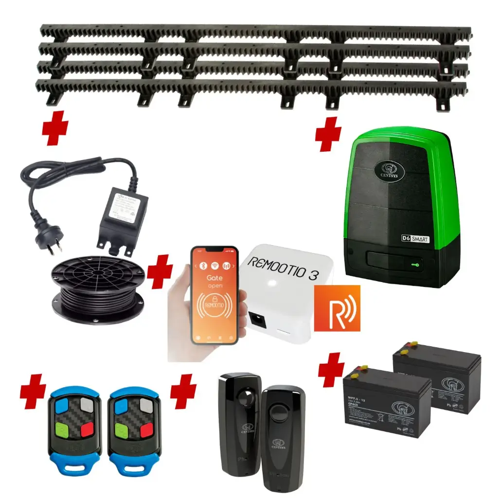 Centsys D6 Smart Commercial Grade (Low Voltage) 600KG Sliding Gate System Remootio Kit