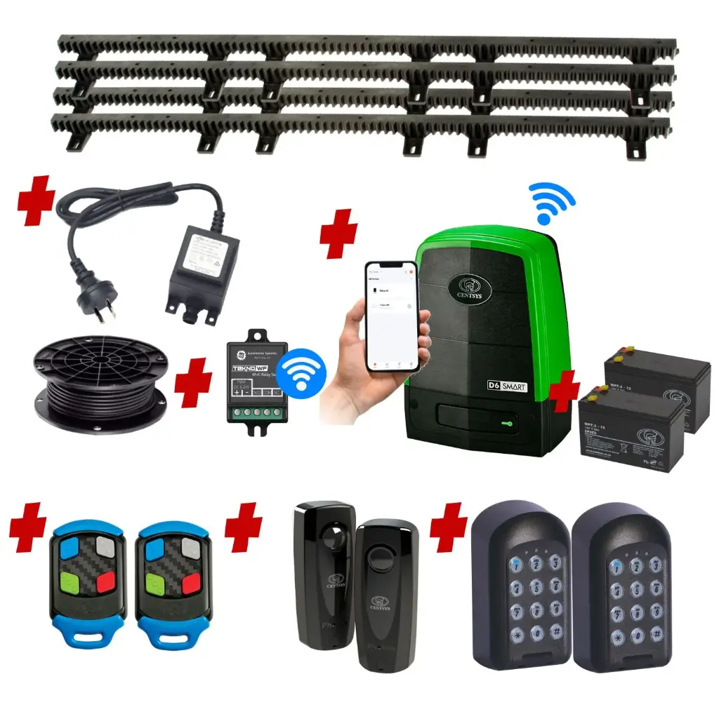 Centsys D6 Smart Commercial Grade (Low Voltage) 600KG Sliding Gate System with Dual Keypads and Mobile APP