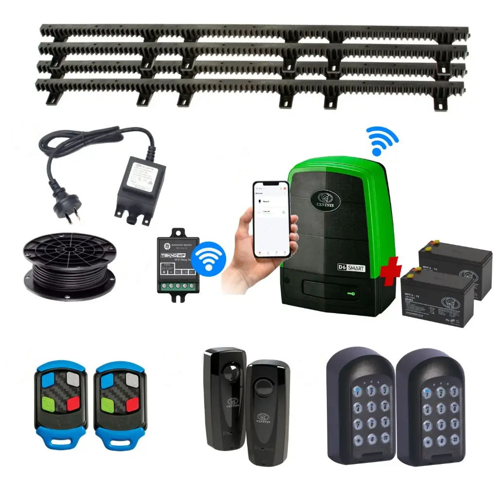 Centsys D6 Smart Commercial Grade (Low Voltage) 600KG Sliding Gate System with Dual Keypads and Mobile APP