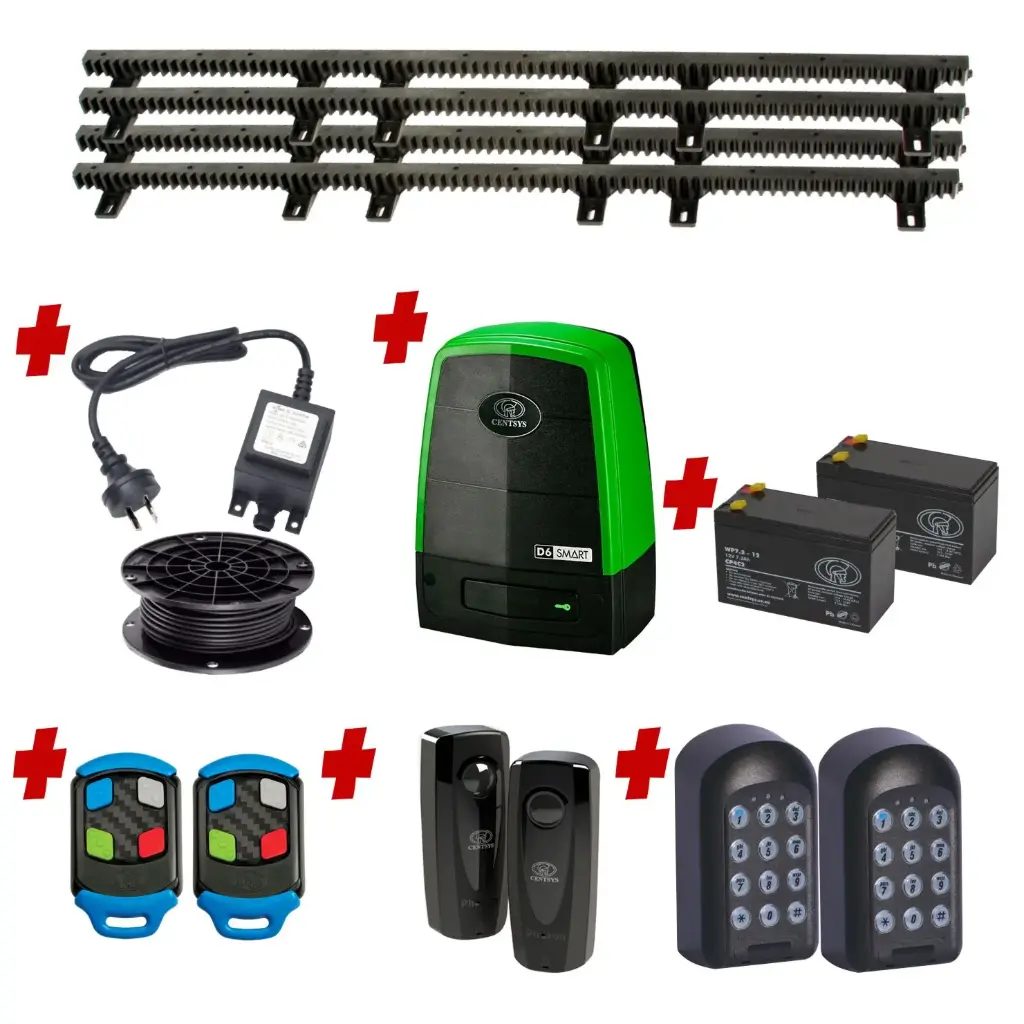 Centsys D6 Smart Commercial Grade (Low Voltage) 600KG Sliding Gate System with Entry and Exit Keypad