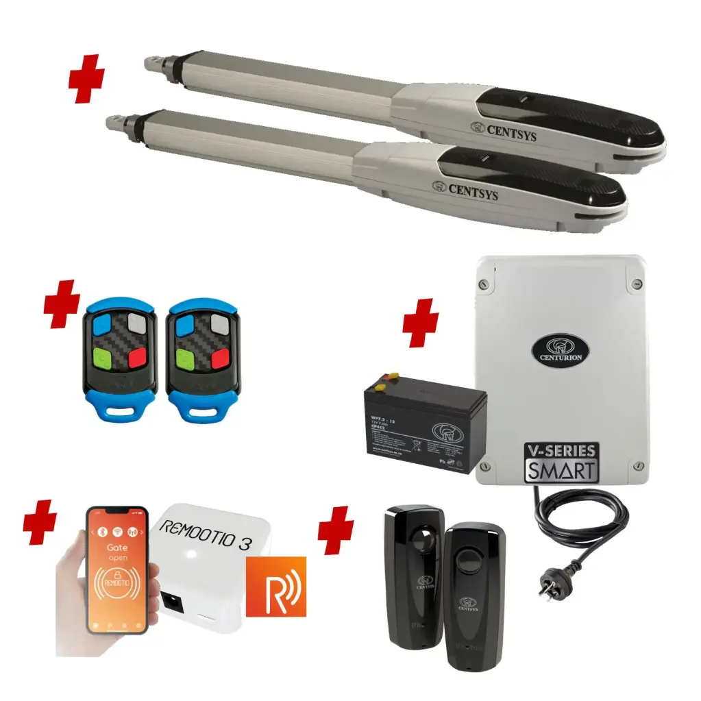 Centsys V500 Smart (240V) Double Swing Gate System Remootio Kit