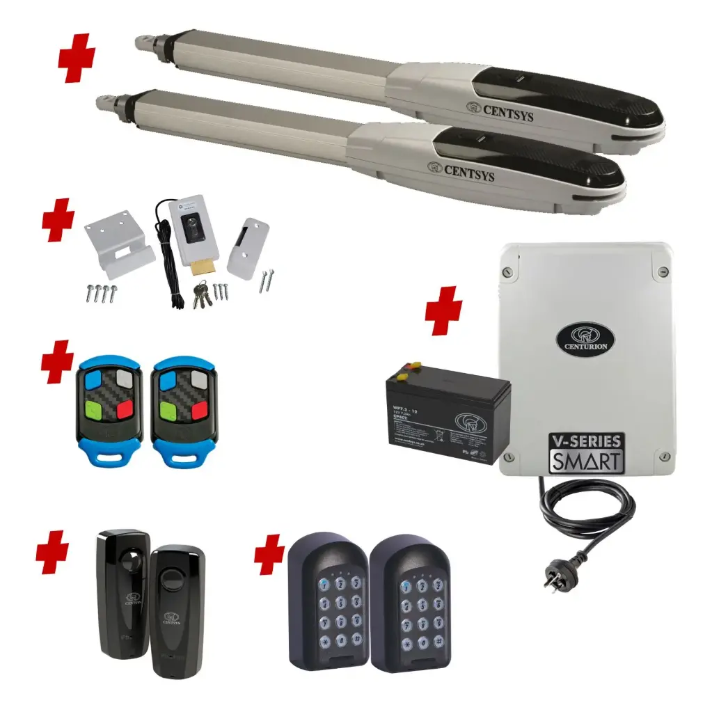 Centsys V500 Smart (240V) Double Swing Gate with TWO keypads and Electric Lock