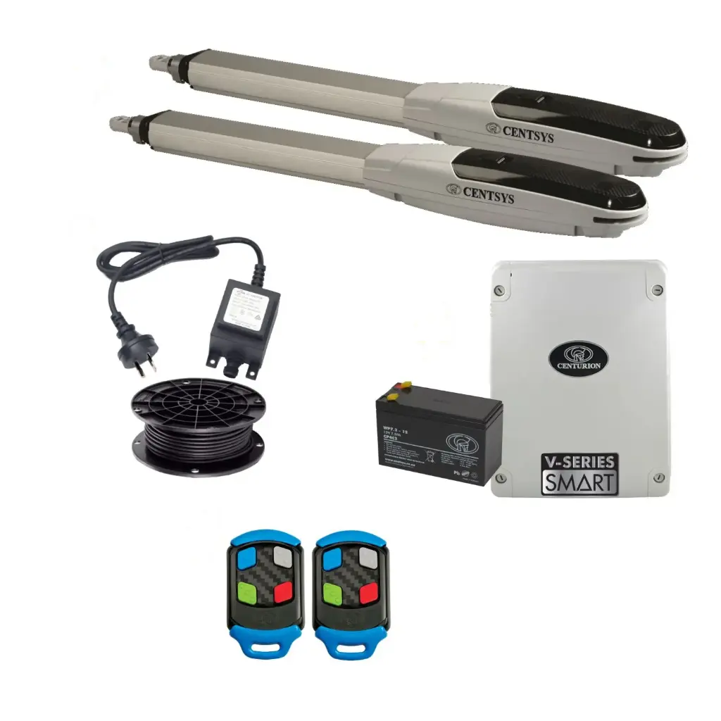 Centsys V500 Automatic Dual Swing Driveway Gate Opener Kit - 24V Electric, Linear Actuator