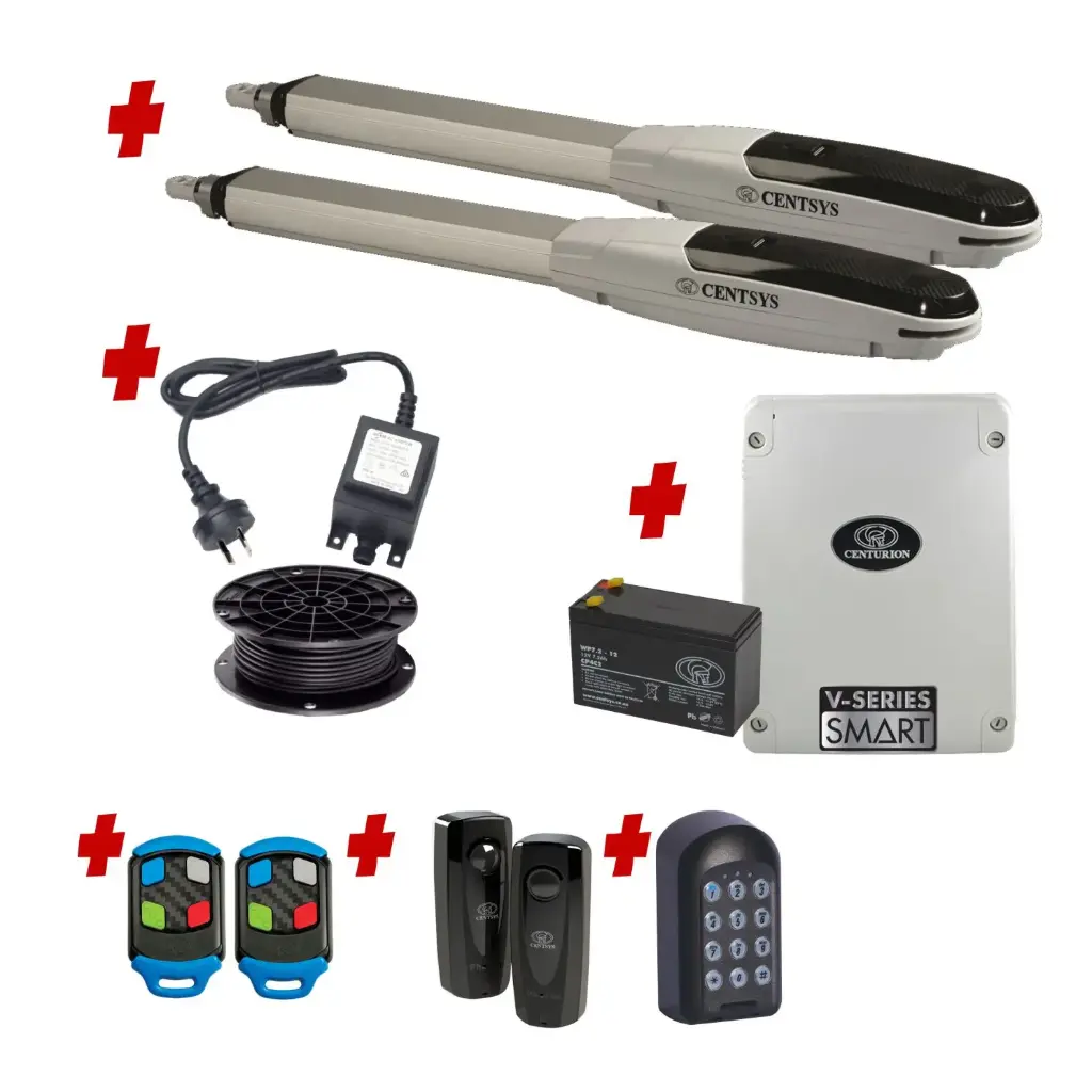 Centsys V500 Smart (24V) Double Swing Gate System with Keypad