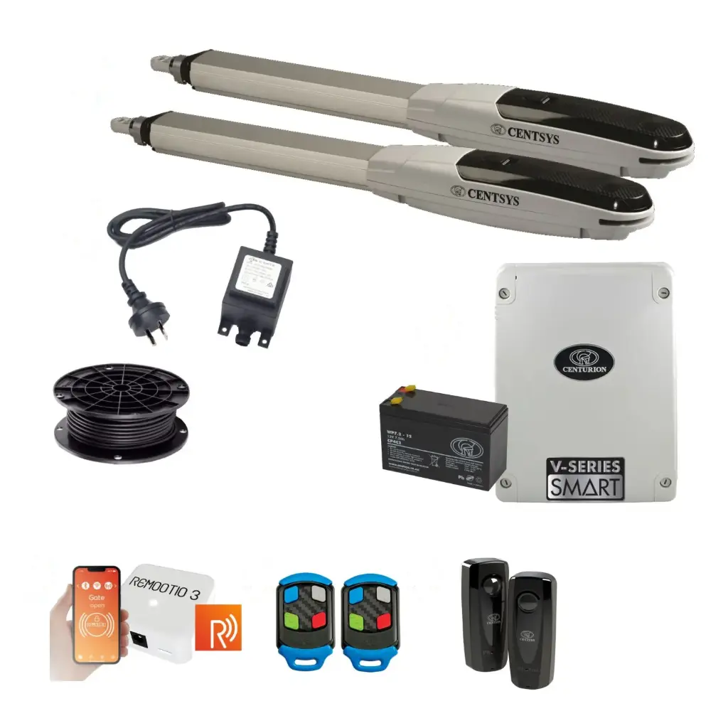 Centsys V500 Smart (24V) Double Swing Gate System with Remootio