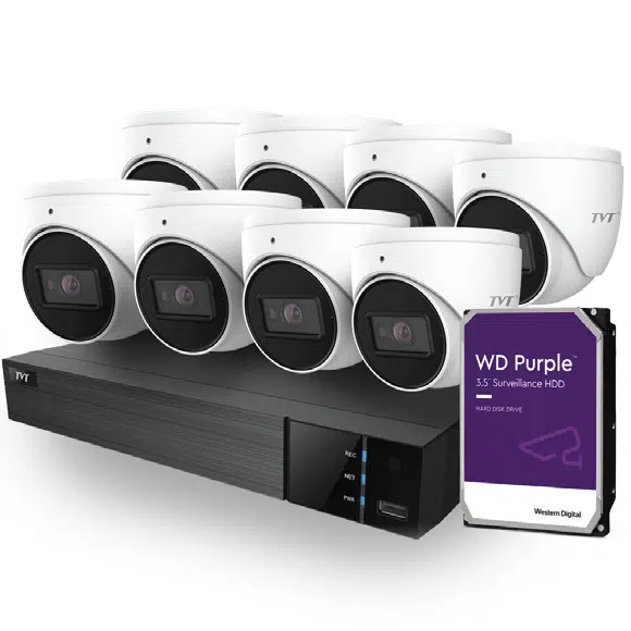 TVT 6MP 8 Camera – 8 Channel POE NVR Kit (NDAA Compliant) Includes 3TB HDD