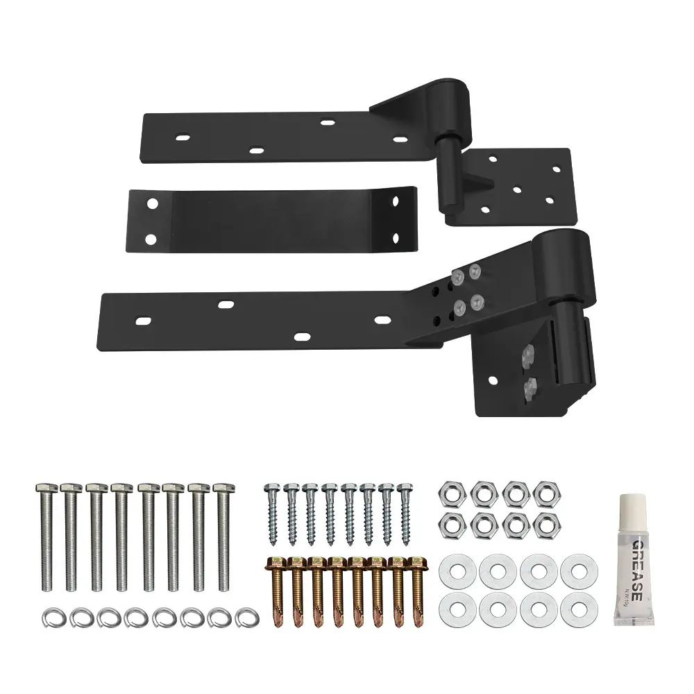 Right Side ADJUSTABLE Rising Tilting Swing Gate Hinge System (Matt Black)