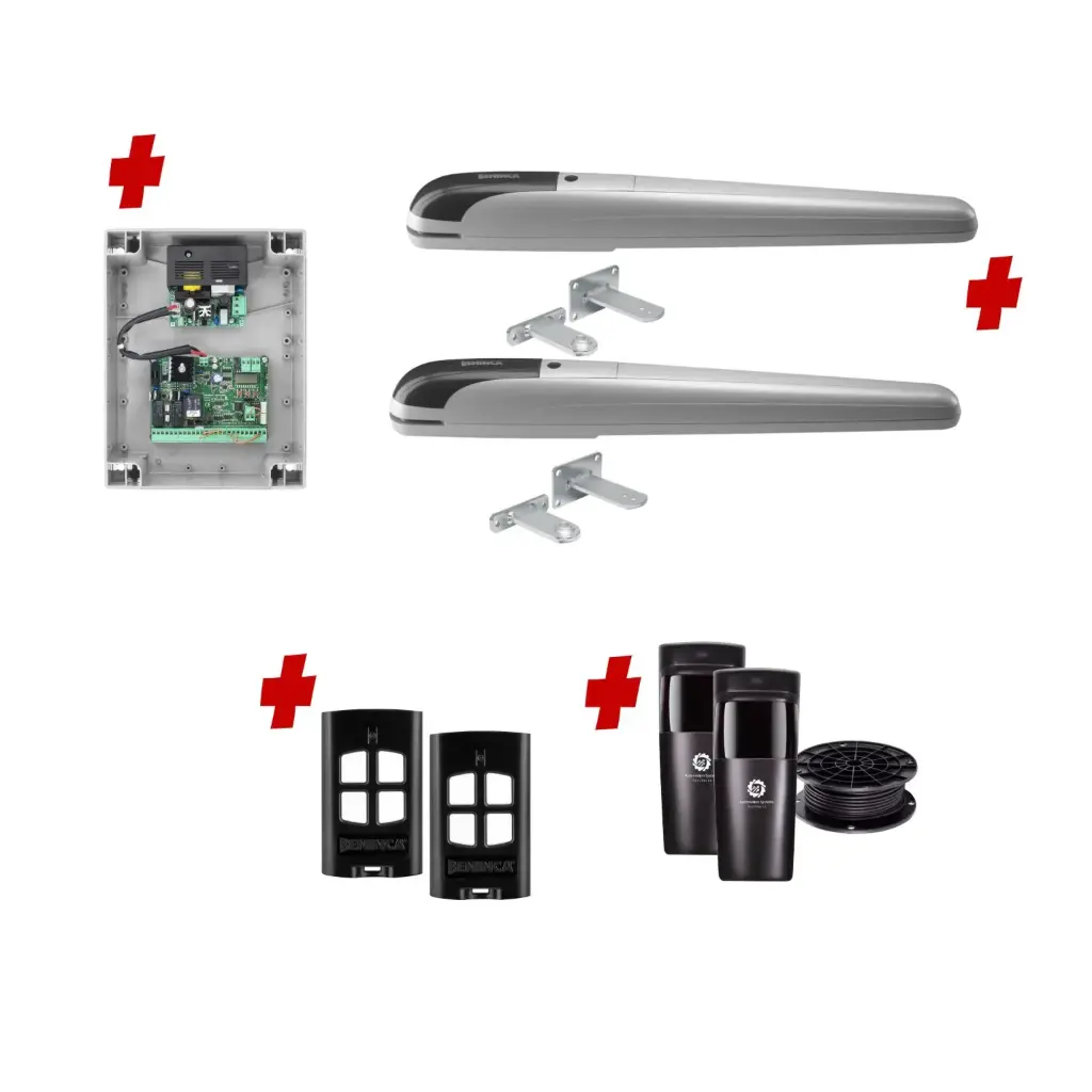 BOB 5 High Thrust Long Stroke ITALIAN Electric 24V Low Voltage Automatic Double Swing Driveway Gate Opener Kit ROBUST Heavy Duty Design for Trade Installers