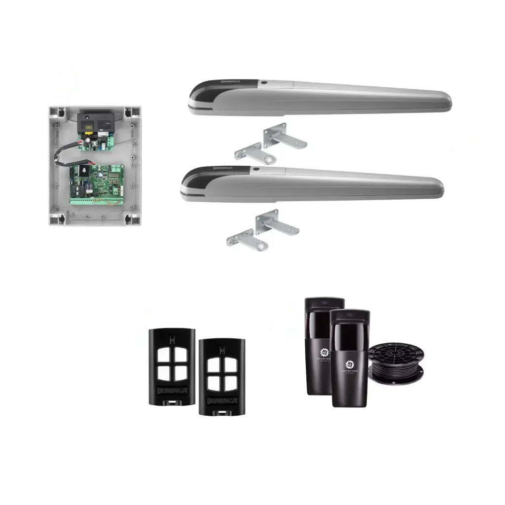 BOB 5 High Thrust Long Stroke ITALIAN Electric 24V Low Voltage Automatic Double Swing Driveway Gate Opener Kit ROBUST Heavy Duty Design for Trade Installers