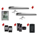 BOB 5 High Thrust Long Stroke ITALIAN Electric 24V Low Voltage Automatic Double Swing Driveway Gate Opener Kit ROBUST Heavy Duty Design with Keypad Pin Code 