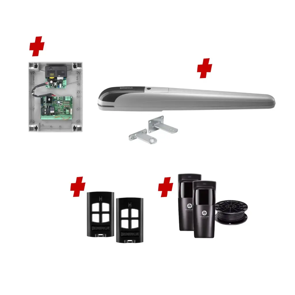 BOB 5 High Thrust Long Stroke ITALIAN Electric 24V Low Voltage Automatic Swing Driveway Gate Opener Kit ROBUST Heavy Duty Design for Trade Installers