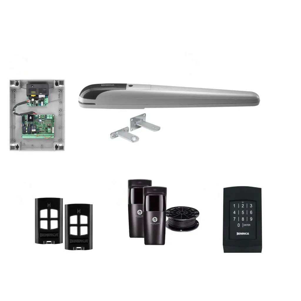 BOB 5 High Thrust Long Stroke ITALIAN Electric 24V Low Voltage Automatic Swing Driveway Gate Opener Kit ROBUST Heavy Duty Design with Keypad Pin Code