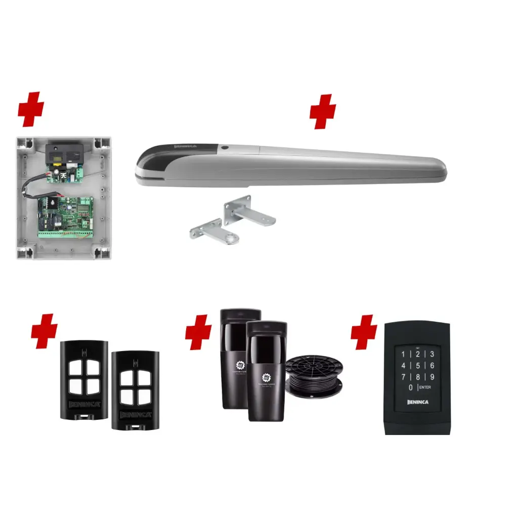 BOB 5 High Thrust Long Stroke ITALIAN Electric 24V Low Voltage Automatic Swing Driveway Gate Opener Kit ROBUST Heavy Duty Design with Keypad Pin Code