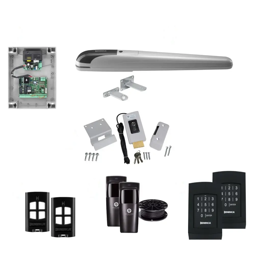 BOB 5 High Thrust Long Stroke ITALIAN Electric 24V Low Voltage Automatic Swing Driveway Gate Opener Kit ROBUST Heavy Duty Design with TWO Keypads Entry Exit