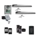 BOB 5 High Thrust Long Stroke ITALIAN Low Voltage 24V Automatic Double Swing Driveway Gate Opener 24 Volt Kit ROBUST Heavy Duty Design with Keypad Pin Code