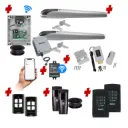 BOB 5 High Thrust Long Stroke ITALIAN Low Voltage 24V Automatic Double Swing Driveway Gate Opener 24 Volt Kit with Wifi Mobile App Control and Keypad Entry Exit