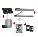 BOB 5 High Thrust Long Stroke ITALIAN Solar Powered Automatic Double Swing Driveway Gate Opener 24 Volt Kit ROBUST Heavy Duty Design BASE KIT