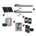 BOB 5 High Thrust Long Stroke ITALIAN Solar Powered Automatic Double Swing Driveway Gate Opener 24 Volt Kit ROBUST Heavy Duty Design for Trade Installers 
