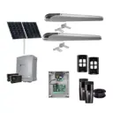 BOB 5 High Thrust Long Stroke ITALIAN Solar Powered Automatic Double Swing Driveway Gate Opener 24 Volt Kit ROBUST Heavy Duty Design for Trade Installers 