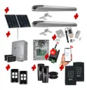 BOB 5 High Thrust Long Stroke ITALIAN Solar Powered Automatic Double Swing Driveway Gate Opener 24 Volt Kit ROBUST Heavy Duty Design with Wifi Mobile App Control and Keypad Entry 