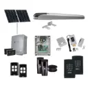 BOB 5 High Thrust Long Stroke ITALIAN Solar Powered Automatic Swing Driveway Gate Opener 24 Volt Kit ROBUST Heavy Duty Design with Keypad Entry Exit
