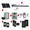 BOB 5 High Thrust Long Stroke ITALIAN Solar Powered Automatic Swing Driveway Gate Opener 24 Volt Kit ROBUST Heavy Duty Design with Keypad Entry Exit