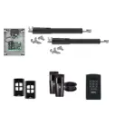 TOM 5 Telescopic Long Stroke ITALIAN Electric 24V Low Voltage Automatic Double Swing Driveway Gate Opener Kit ROBUST Heavy Duty Design with Keypad Pin Code