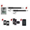 TOM 5 Telescopic Long Stroke ITALIAN Electric 24V Low Voltage Automatic Double Swing Driveway Gate Opener Kit ROBUST Heavy Duty Design with Keypad Pin Code