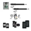 TOM 5 Telescopic Long Stroke ITALIAN Electric 24V Low Voltage Automatic Double Swing Driveway Gate Opener Kit ROBUST Heavy Duty Design with TWO Keypads Entry Exit 
