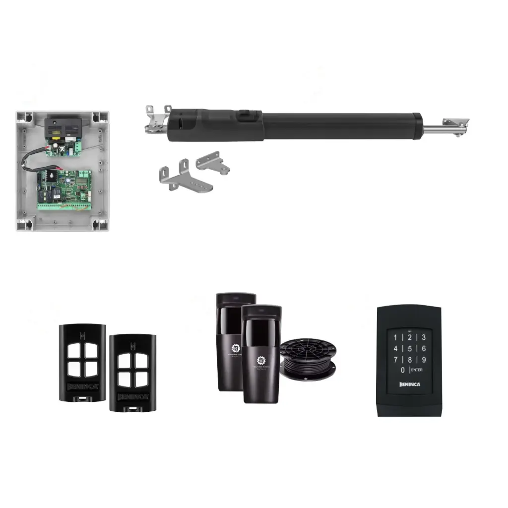 TOM 5 Telescopic Long Stroke ITALIAN Electric 24V Low Voltage Automatic Swing Driveway Gate Opener Kit ROBUST Heavy Duty Design with Keypad Pin Code