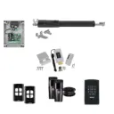 TOM 5 Telescopic Long Stroke ITALIAN Electric 24V Low Voltage Automatic Swing Driveway Gate Opener Kit ROBUST Heavy Duty Design with TWO Keypads Entry Exit