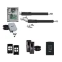 TOM 5 Telescopic Long Stroke ITALIAN Low Voltage 24V Automatic Double Swing Driveway Gate Opener 24 Volt Kit ROBUST Heavy Duty Design with Keypad Pin Code