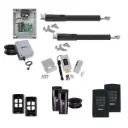 TOM 5 Telescopic Long Stroke ITALIAN Low Voltage 24V Automatic Double Swing Driveway Gate Opener 24 Volt Kit with Wifi Mobile App Control and Keypad Entry Exit