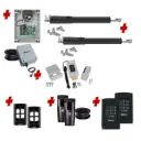 TOM 5 Telescopic Long Stroke ITALIAN Low Voltage 24V Automatic Double Swing Driveway Gate Opener 24 Volt Kit with Wifi Mobile App Control and Keypad Entry Exit