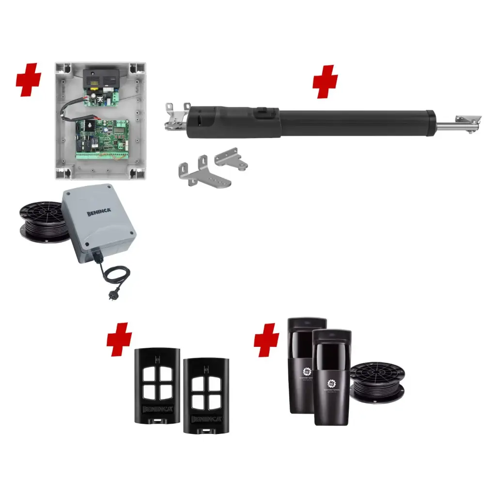 TOM 5 Telescopic Long Stroke ITALIAN Low Voltage 24V Automatic Swing Driveway Gate Opener 24 Volt Kit ROBUST Heavy Duty Design for Trade Installers