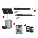TOM 5 Telescopic Long Stroke ITALIAN Solar Powered Automatic Double Swing Driveway Gate Opener 24 Volt Kit ROBUST Heavy Duty Design BASE KIT