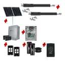 TOM 5 Telescopic Long Stroke ITALIAN Solar Powered Automatic Double Swing Driveway Gate Opener 24 Volt Kit ROBUST Heavy Duty Design with Keypad Pin Code