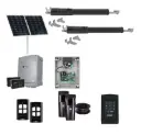 TOM 5 Telescopic Long Stroke ITALIAN Solar Powered Automatic Double Swing Driveway Gate Opener 24 Volt Kit ROBUST Heavy Duty Design with Keypad Pin Code