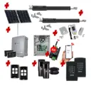 TOM 5 Telescopic Long Stroke ITALIAN Solar Powered Automatic Double Swing Driveway Gate Opener 24 Volt Kit ROBUST Heavy Duty Design with Wifi Mobile App Control and Keypad Entry