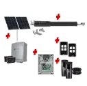 TOM 5 Telescopic Long Stroke ITALIAN Solar Powered Automatic Swing Driveway Gate Opener 24 Volt Kit ROBUST Heavy Duty Design for Trade Installers