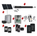 TOM 5 Telescopic Long Stroke ITALIAN Solar Powered Automatic Swing Driveway Gate Opener 24 Volt Kit ROBUST Heavy Duty Design with Keypad Entry Exit