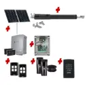 TOM 5 Telescopic Long Stroke ITALIAN Solar Powered Automatic Swing Driveway Gate Opener 24 Volt Kit ROBUST Heavy Duty Design with TWO Keypads Entry Exit