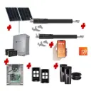 Remootio TOM 5 Telescopic Long Stroke ITALIAN Solar Powered Automatic Double Swing Driveway Gate Opener 24 Volt Kit ROBUST Heavy Duty Design