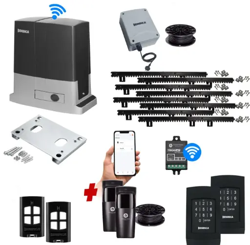 [BULL624-E-AU] Beninca BULL 624 Electric 24V Low Voltage Automatic Sliding Driveway Gate Opener Kit Heavy Duty POWERFUL Design with Wifi Mobile App Control and Keypad Entry