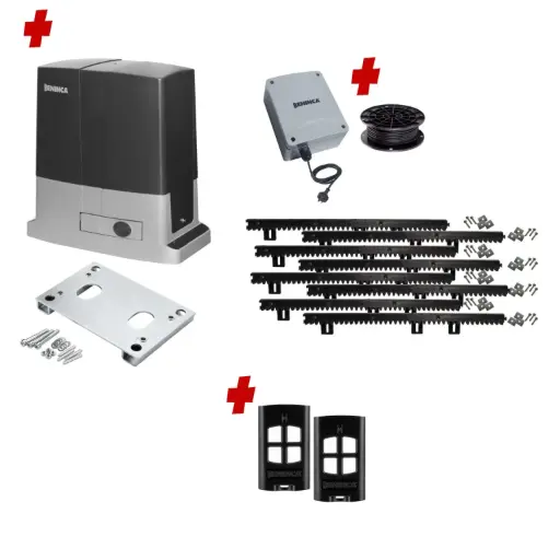 [BULL624-E-BK] Beninca BULL 624 Low Voltage 24V Automatic Sliding Driveway Gate Opener 24 Volt Kit Heavy Duty POWERFUL Design BASE KIT
