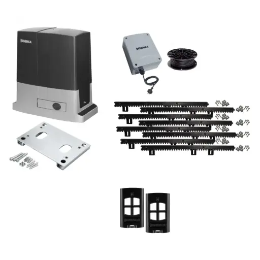[BULL624-E-BK] Beninca BULL 624 Low Voltage 24V Automatic Sliding Driveway Gate Opener 24 Volt Kit Heavy Duty POWERFUL Design BASE KIT