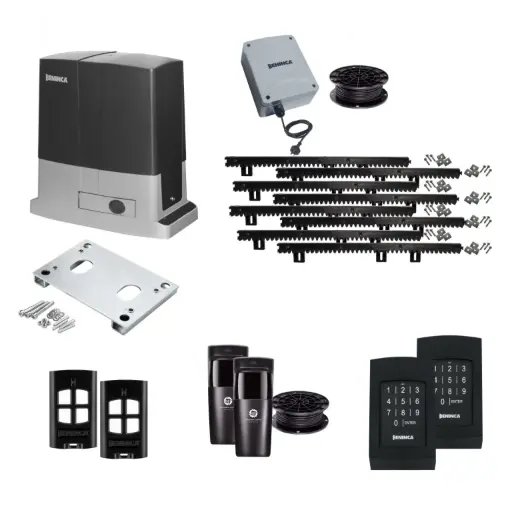 [BULL624-E-AP] Beninca BULL 624 Low Voltage 24V Automatic Sliding Driveway Gate Opener 24 Volt Kit Heavy Duty POWERFUL Design with TWO Keypads Entry Exit