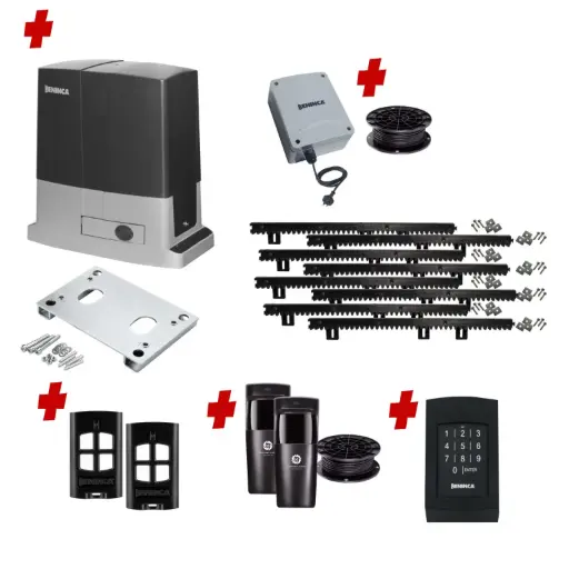 [BULL624-E-AS] Beninca BULL 624 Low Voltage 24V Automatic Sliding Driveway Gate Opener 24 Volt Kit Heavy Duty POWERFUL Design with Keypad Pin Code